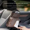 Leather Car Organizer Car Seat Side Hanging Storage Bag Driving Seat Side Tissue Box Pocket Universal Phone Card Holder Organizer Accessories