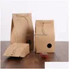 Gift Wrap 2 Styles Retro Tea Box Kraft Paper Packaging Small Handbag With Round Window Wholesale Lx4274 Drop Delivery Home Garden Fe Dh9Hp