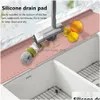 Other Kitchen Tools Sile Faucet Absorbent Mat Sink Splash Guard Drying Pads For Bathroom Catcher S Trays 221208 Drop Delivery Home G Dhxwh