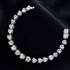 Bracciale squisito da donna Sterling Sier 7 * 7 mm con catena da trapano ad alto tenore di carbonio e diamanti pieni