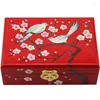 Sieradenzakken dubbele laag Chinese lakwerk opslagcase met slot houten dozen decoratieve set bruiloft geschenken