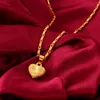 Kolye Kolyeleri Umq Pure 24K Altın Renkli Klavikül Zinciri Kadınlar için Kalp Sarı Sevgililer Günü Güzel Takı 230424