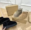 Designer clássico botas de neve das mulheres austrália ultra mini botas de pele tornozelo plataforma salto inverno sola grossa de lã deslizamento em sapatos