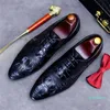 Vintage Formal Suit Dress Shoes Crocodile Leather Mens Oxfords Wedding Oxfords Plus storlek 38-46