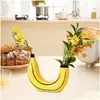 Vases Banana Shaped Vase Flower Decorative Double Opening Design Home Living Room For Decor Dining Table Decorations