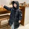 Down Parkas 2023 New Mid Length Down Coat Boys Girls School Uniform Over Knee Thickened Down Coat Live Broadcast Xvvs