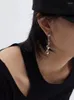 Orecchini pendenti a goccia lunga in metallo bicolore irregolare con perno per dichiarazione per le donne Gioielli di moda Party Design di lusso Stile C1091