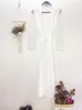 Women's Sleepwear White Bridal Silk Gown With Pearls Sheer Sleeves Robe Satin Boudoir Wedding Dress Floor-Length Women's Luxury Dressing