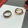Brand Fashion Charming Women's Three in One Couple Wedding carrtier Ring High Quality Gold Designer Jewelry