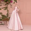 2024 Ny stil rosa formell prom klänning elegant stropplös rygglös båge satin a-line kvällsfest klänningar julklänningar abendkleider mantel de soiree