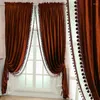 Curtain European Style Luxury Retro Curtains For Living Room Dining Shading Heat Insulation Velvet Tulle Valance