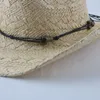 Berets Women's Summer Hat Straw Western Cowboy Hats For Women Wind Proof Beach Wide Brim Men Jazz Caps Bucket Chapeau Femme