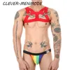 Sous-vêtements une pièce Sexy pour ouverture de boîte de nuit, harnais ouvert érotique, Lingerie sexuelle pour hommes, fétiche Sissy Gay, Bikini