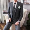 Herrenanzüge von hoher Qualität (Blazer, Weste, Hose), elegante Mode, Business, Freizeit, Hochzeit, Gentleman, schmale Passform, dreiteiliger Anzug