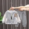 Clothing Sets Spring and Autumn Baby Boy Character Set Clothing Children's jacket+T-shirt+pants 3 pieces of children's cartoon pattern clothing 231124