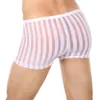 Heren sexy ondergoed doorzichtige transparante gestreepte boxershorts ademend mesh U bolle ardennenzak slipje