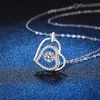 ペンダントネックレストレンディS925シルバー0.5ct Dカラーモイサナイトハートネックレス