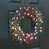 Decorative Flowers Ne Independence Day Garland Red White Blue Berry Star Pendant Front Door Advent Wealth