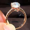 Klusterringar 18K AU750 Rose Gold Women Ring Moissanite Diamonds 1 2 3 4 5 CT Pear Water Drop Wedding Party Engagement Anniversary Trendy