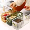 Plates Fruit Tray Easy To Clean Hollow Design Light Luxury Draining Detachable Storing PET Lazy 2 Tier Snack Storage Box For Dormitory