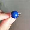 Anelli a grappolo Genuine Natural Royal Blue Lapis Lazuli Clear Gem Stone Regolabile Wedding Lady Man Ring Size Love