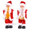 Fournitures de jouets de Noël Décorations de joyeux Noël pour la maison Musique électrique Poupée du Père Noël Glowing Swing Dancing Peluche Toy Xmas Navidad Noel Gift 231124