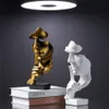 Acessórios de decoração para casa silêncio é estátuas de ouro para decoração estátua de rosto humano escultura abstrata decoração africana casa t200624205n