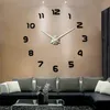 3d DIY Wall Clock Modern Design Saat Reloj de Pared Metal Art Clock vardagsrum Akryl Mirror Watch Horloge Murale346U