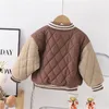 Boys' Cotton Coat Children's Clothing 2024 New Fashion Spell Color Winter Warm Thickened Children's Cotton Clothes Boys' Coat