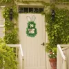 Decorative Flowers Easter Wreath For Front Door Green Leaves Burlap Bow Artificial Festive Ornaments Home Party Decorations