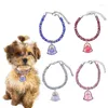Colliers de chien brillant réglable collier pour animaux de compagnie collier de chat avec diamant Zircon bijoux accessoires de luxe en métal pour chiot