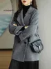 Wełniane mieszanki jesiennej zimowej kurtki damskiej Koreańska moda luźna luźna wydaje się cienka wszechstronna wełniana płaszcz średniej długości ubrania 231123