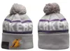 Moda- los Angeles''Lakers''Beanie Knitted Hats drużyny sportowe baseball futbol koszykówka czapki czapki kobiety pm moda zimowe czapki sportowe dzianinowe czapki a5