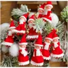 Julekorationer Santa Claus Curtain Decor Merry For Home Ornaments Gift Navidad 2022 Happy Year Drop Delivery Garden Festive P DHM3N