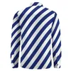 Casual shirts voor heren marineblauw wit nautisch shirt man diagonale strepen Spring Street Style Custom Blouses Nieuwheid Otensed kleding