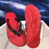 Unisex designer slipper woman man shoe Loubi luxury rubber slim straps glossy rivet summer pool easy to wear sandale beach flat slide Flip Flops