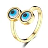 Anéis de banda mau olhos meados anel de aço inoxidável aberto ajustável olho azul moda jóias entrega gota anel dhxrl
