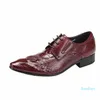 Vintage Formal Suit Dress Shoes Crocodile Leather Mens Oxfords Wedding Oxfords Plus storlek 38-46