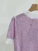 423 2023 Spring Summer Märke samma stil tröja ärmlös rosa besättning hals pullover mode kvinnliga kläder hög kvalitet kvinnor feng