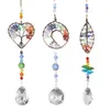 Hangende kettingen Xsm Crystal Sun Catcher Tree of Life Window Hartvormige zonnecatcher met balprismatisch hangend ornament