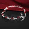 Perlenarmbänder aus 925er Sterlingsilber für Frauen, wilde rote Kristallkette, modische Dame, Hochzeitsfeier, Weihnachtsgeschenke, Schmuck 230424