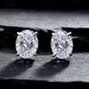 Luster Jewellery Fashion D White 4.5Ct Bright Oval Sterling Sier Moissanite Stud Earring For Women