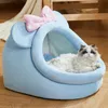 Kennes Pens Dog House Kennel Soft Cat Bed Tent Zamknięty ciepły pluszowy koszyk śpiący gniazdo z wyjmowaną poduszką Akcesorium zwierzaka 231124