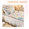 Bedkjol Romantisk Autumn Winter Skin Bed Kjol Friendly Cotton Bed Bread Anti-Scid Madrass Protective Cover för Queen King Size Bed 230424