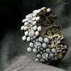 Armreif 2023 Bunte Vintage Armband Großhandel Schmuck Glas Kristall Hohe Qualität Gold Farbe Armbänder Für Frauen Zubehör