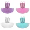 Dancewear Kinder Mädchen Glänzende Pailletten Tutu Kleid Ballett Kleidung Dancewear Gymnastik Trikot Kleid Professionelle Ballerina Tanzen Kostüm 231124