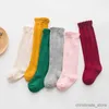 Kids Socks New Spring Autumn Baby Girls Cotton Knee High Socks Kids Girl Long Socks Toddler Double Needle Socks R231204