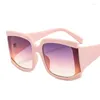 Solglasögon 2023 Fashion Square Women Men Cat Eye PC COOL GRADIENTS LENS LEOPARD Märkesdesigner Goggle Trend UV400