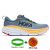 Hoka Bondi 8 Clifton Athletic Shoes Runner Hokas Carbon x2 Тройной черный белый светло-голубой спортивный дизайнер-дизайнеры, поглощение шока жизни