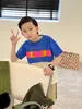 23ss toddler tee kid designer t shirt child tshirt boys girls Round neck Pure cotton Color matching letter logo printing t-shirt High quality kids clothes